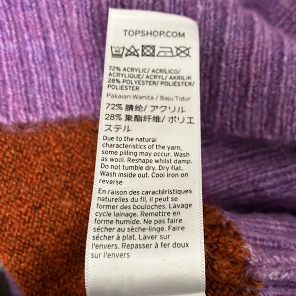 NWT Topshop Striped Cropped Sweater Size 2 - Picture 7 of 8